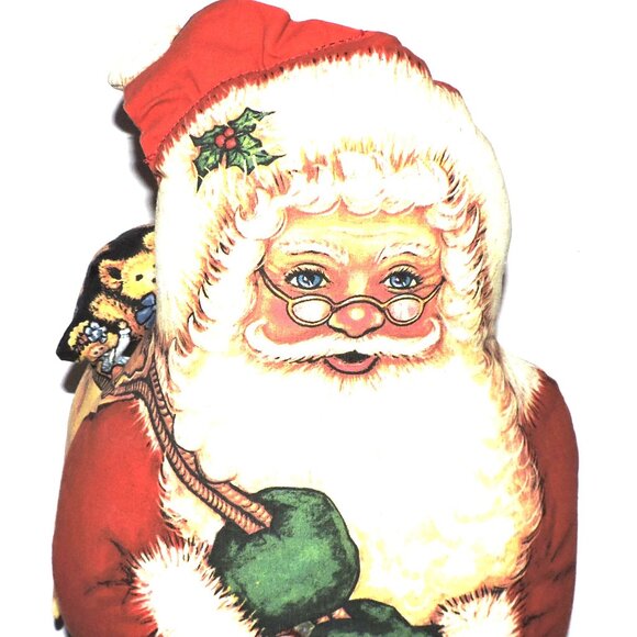 The Toy Works 22 Inch Tall Cloth Stuffed Standing Santa With Toy Sack Decor - Picture 3 of 6